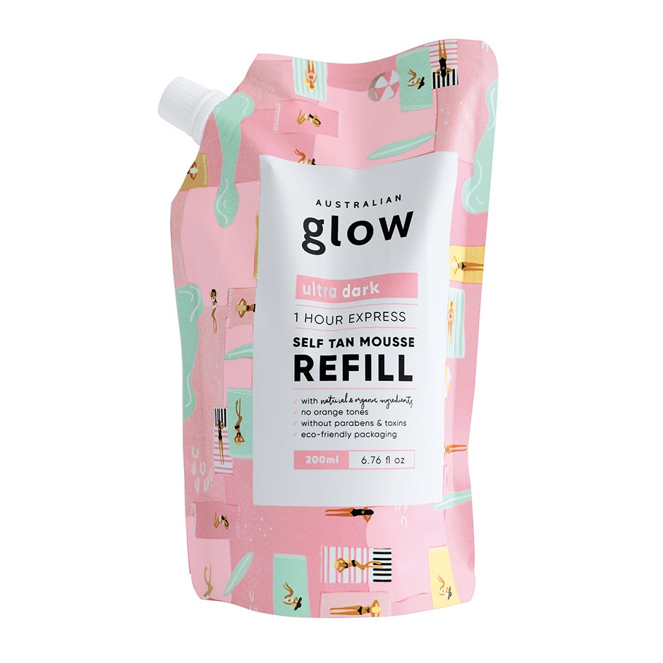 Glow Express Tan Mousse Refill - Ultra Dark, 200 ml Australian Glow Brun utan sol Glow Express Tan Mousse Refill - Ultra Dark, 200 ml Australian Glow Brun utan sol