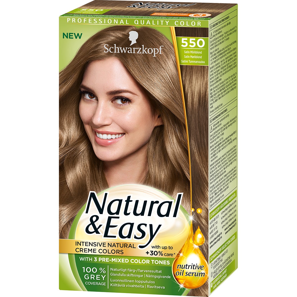 Natural & Easy 550 Satin Mörkblond, Schwarzkopf Färg Natural & Easy 550 Satin Mörkblond, Schwarzkopf Färg