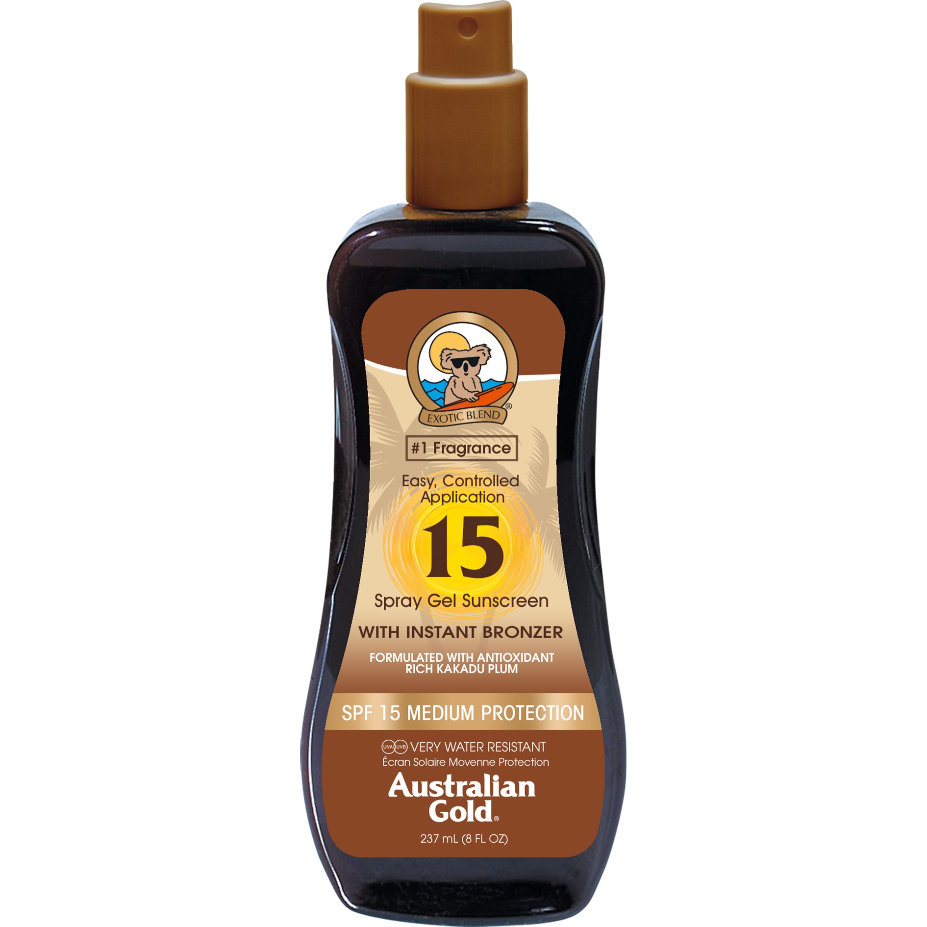 Australian Gold SPF 15 Spray Gel with Bronzer 237 ml Australian Gold SPF 15 Spray Gel with Bronzer 237 ml